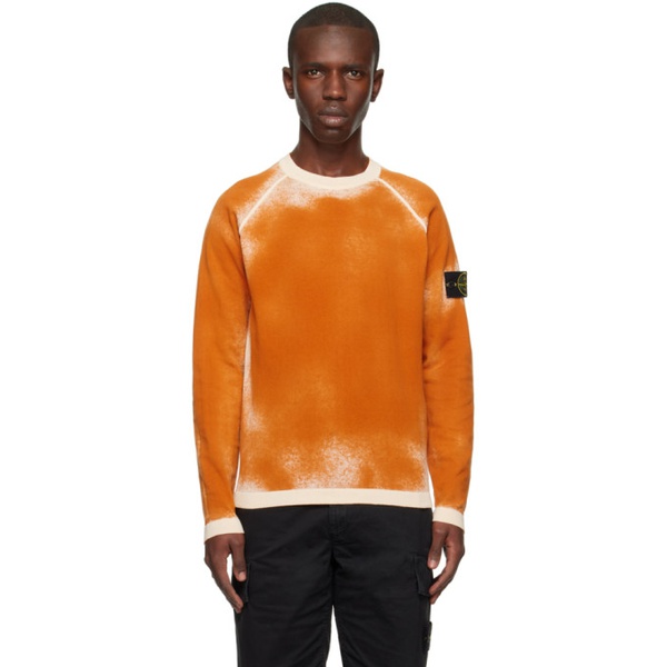 스톤아일랜드 스톤아일랜드 Stone Island Orange Raglan Sweatshirt 231828M204030