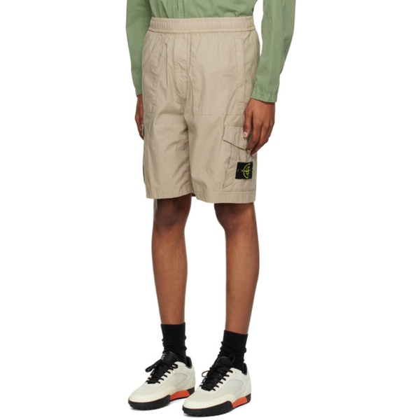 스톤아일랜드 스톤아일랜드 Stone Island Beige Patch Shorts 231828M193029