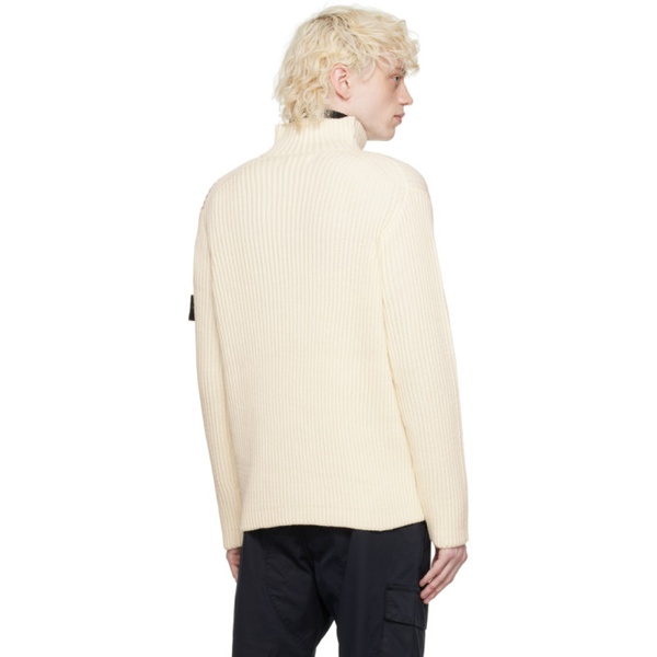 스톤아일랜드 스톤아일랜드 Stone Island 오프화이트 Off-White Half-Zip Sweater 222828M202010