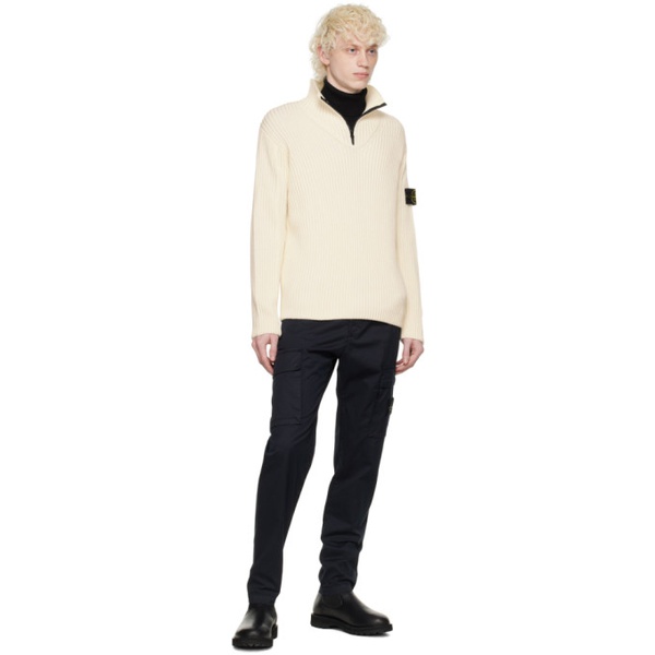 스톤아일랜드 스톤아일랜드 Stone Island 오프화이트 Off-White Half-Zip Sweater 222828M202010