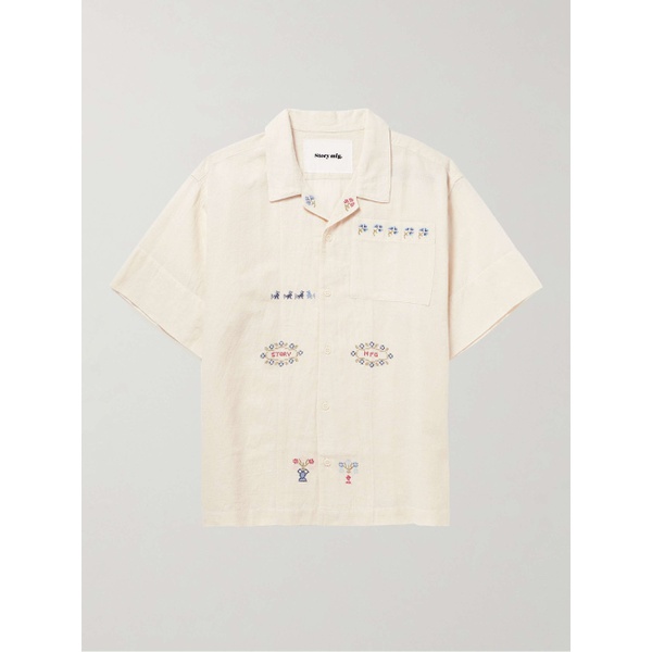  스토리 MFG. STORY MFG. Camp-Collar Embroiderd Cotton and Linen-Blend Shirt 1647597308113807