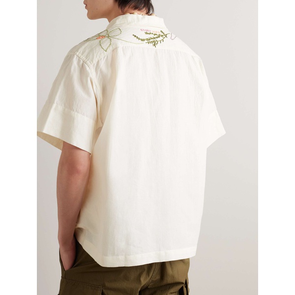  스토리 MFG. STORY MFG. Greetings Camp-Collar Embroidered Cotton and Linen-Blend Shirt 1647597332344919