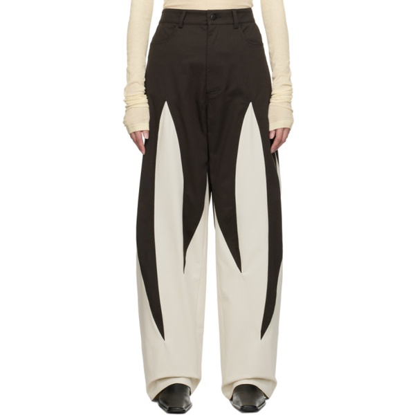  STRONGTHE Brown & White Spiky Trousers 232549F087000