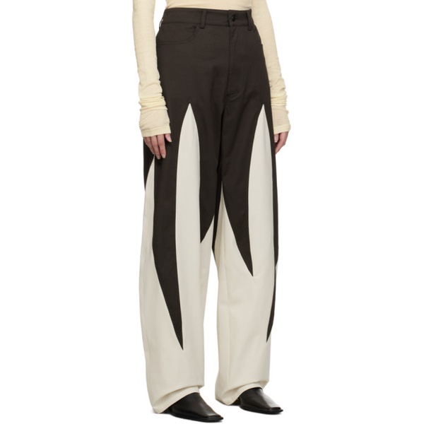  STRONGTHE Brown & White Spiky Trousers 232549F087000