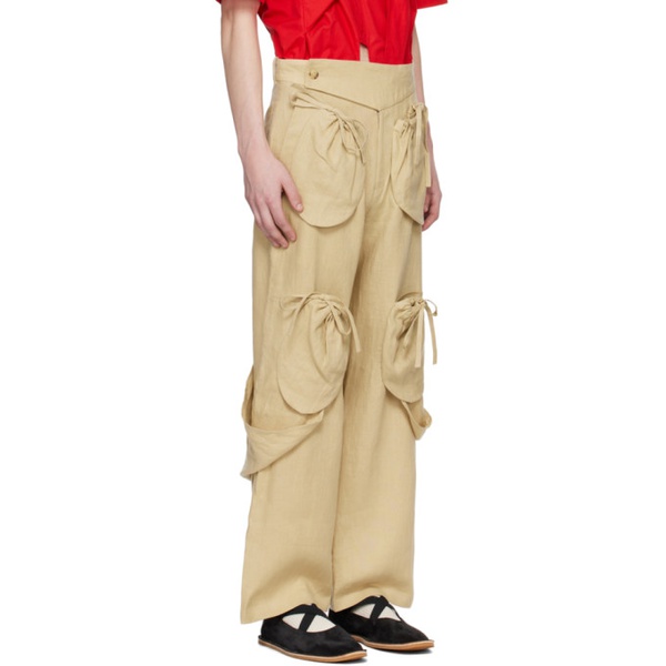  STRONGTHE Beige Pouch Cargo Pants 241549M188000