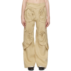 STRONGTHE Beige Pouch Trousers 241549F087000