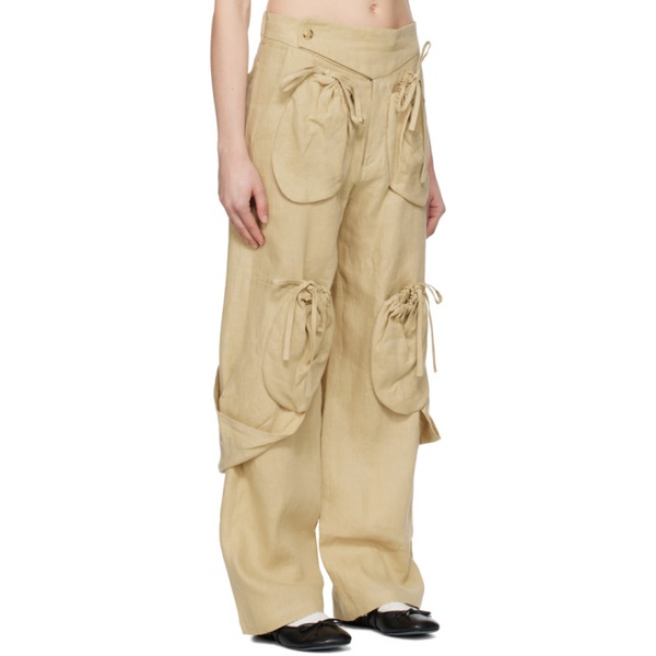  STRONGTHE Beige Pouch Trousers 241549F087000