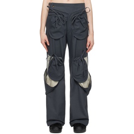 STRONGTHE Gray Pouch Trousers 241549F087002