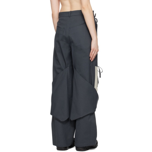  STRONGTHE Gray Pouch Trousers 241549F087002