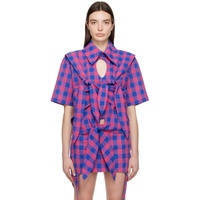 STRONGTHE Pink & Blue Crossed Shirt 241549F109000
