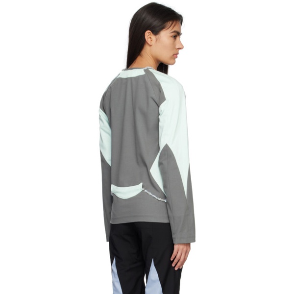  STRONGTHE Gray & Green Quartz Long Sleeve T-Shirt 231549F110000