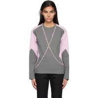 STRONGTHE SSENSE Exclusive Gray & Pink Long Sleeve T-Shirt 231549F110003