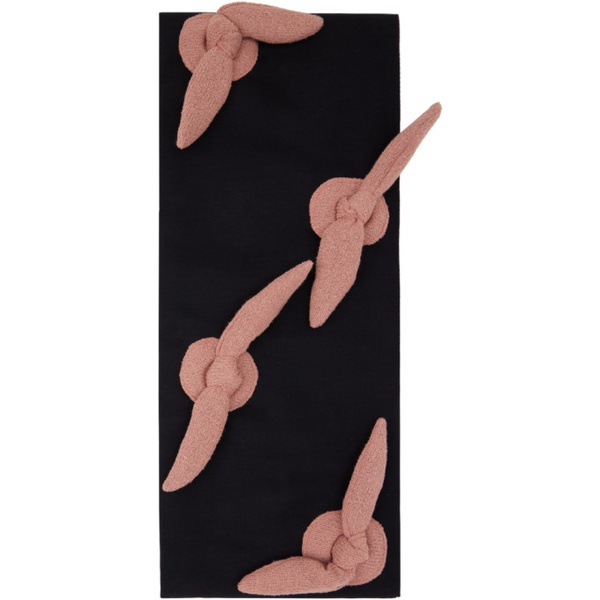  STRONGTHE SSENSE Exclusive Black & Pink Ball Scarf 232549F028001