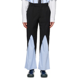 STRONGTHE Black Two-Tone Trousers 231549M191001
