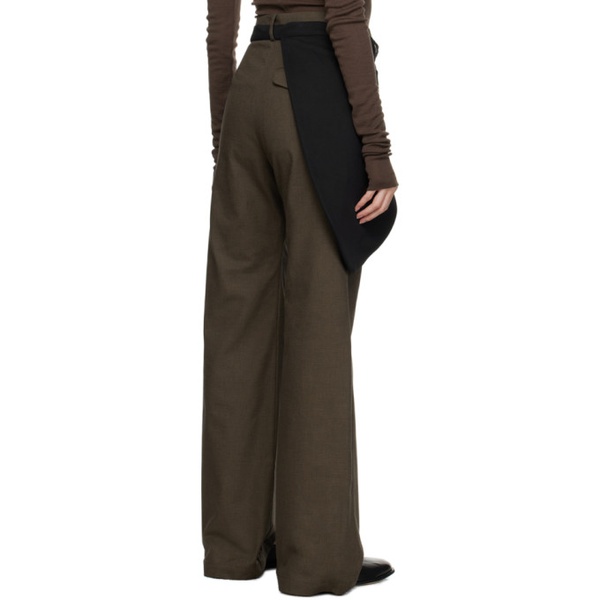  STRONGTHE Brown Pouch Trousers 232549F087001