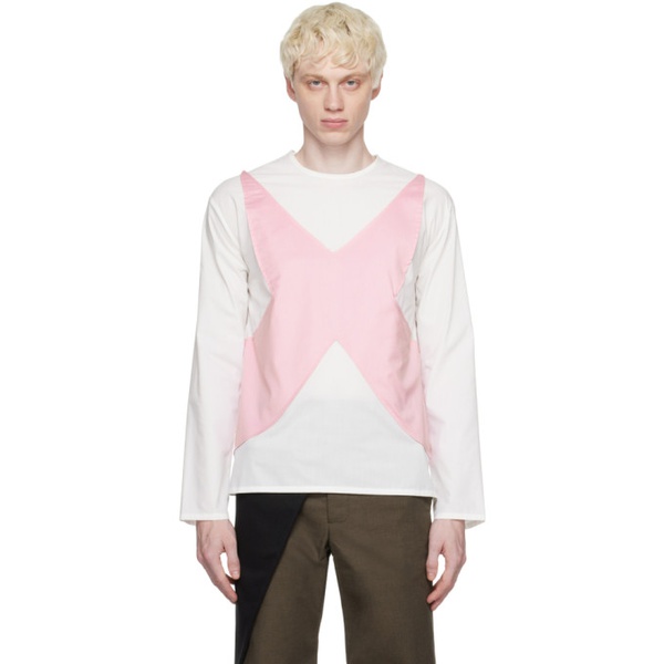  STRONGTHE SSENSE Exclusive White & Pink Long Sleeve T-Shirt 232549M213000