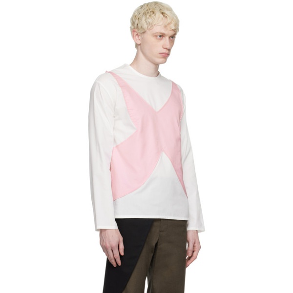  STRONGTHE SSENSE Exclusive White & Pink Long Sleeve T-Shirt 232549M213000