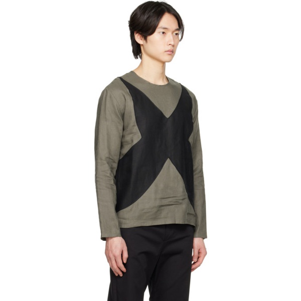  STRONGTHE SSENSE Exclusive Green Paneled Baby Long Sleeve T-Shirt 231549M206000