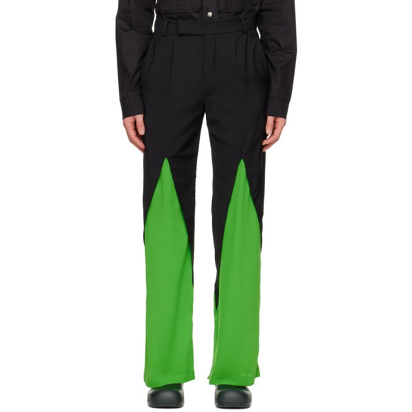  STRONGTHE SSENSE Exclusive Black & Green Two-Tone Trousers 231549M191009