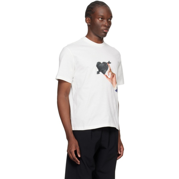  써네이 SUNNEI White Cuore Di Pietra T-Shirt 241736M213002