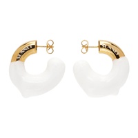 써네이 SUNNEI SSENSE Exclusive Gold & White Small Rubberized Earrings 231736F022005