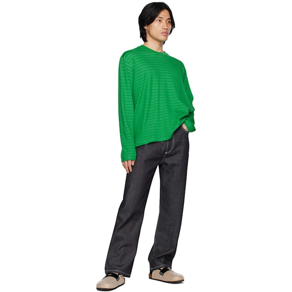  써네이 SUNNEI Green Reversible Long Sleeve T-Shirt 231736M213002