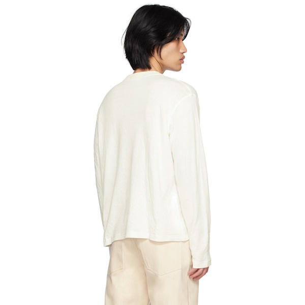  써네이 SUNNEI White Striped Long Sleeve T-Shirt 231736M213005