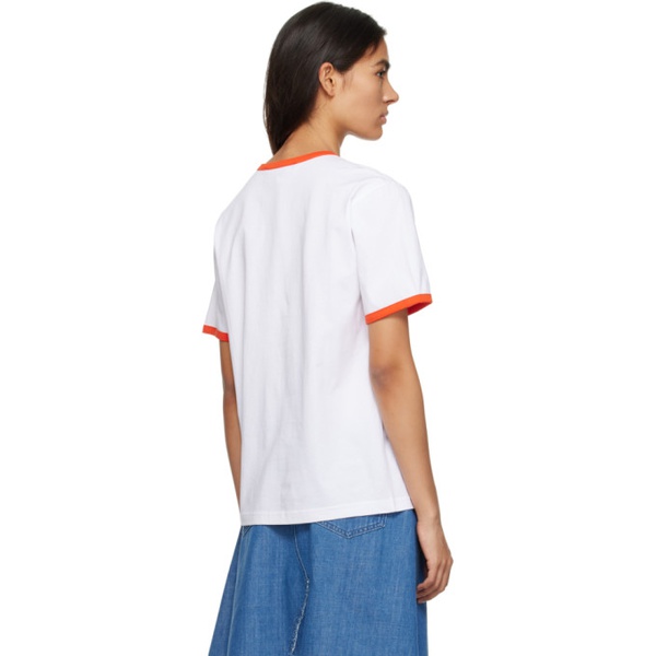  써네이 SUNNEI SSENSE Exclusive 오프화이트 Off-White & Red T-Shirt 231736F110000