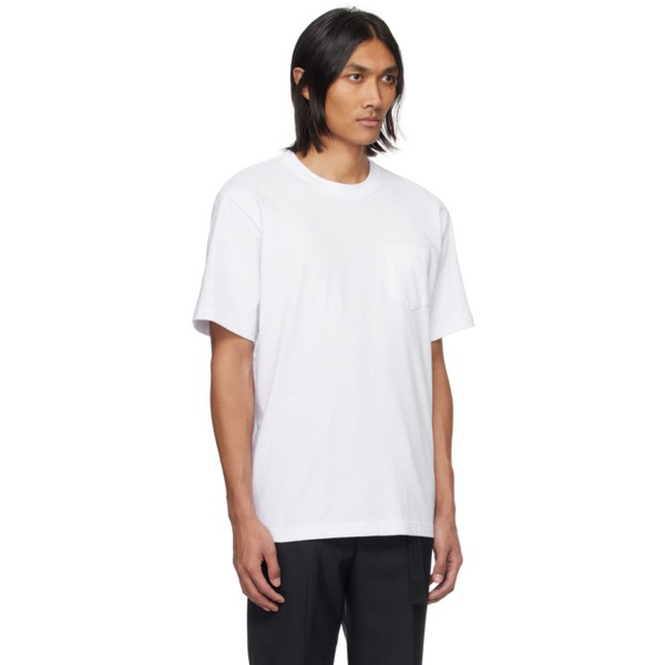  사카이 Sacai White Zip T-Shirt 241445M213045