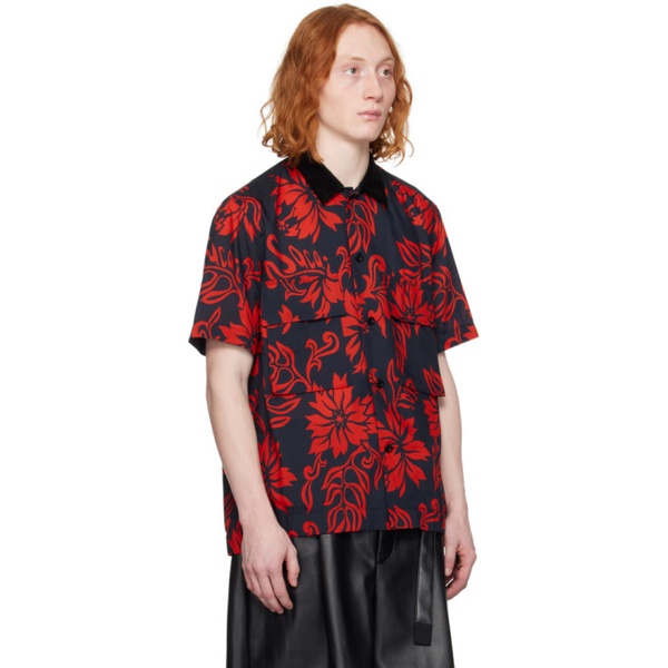  사카이 Sacai Red Floral Shirt 241445M192013