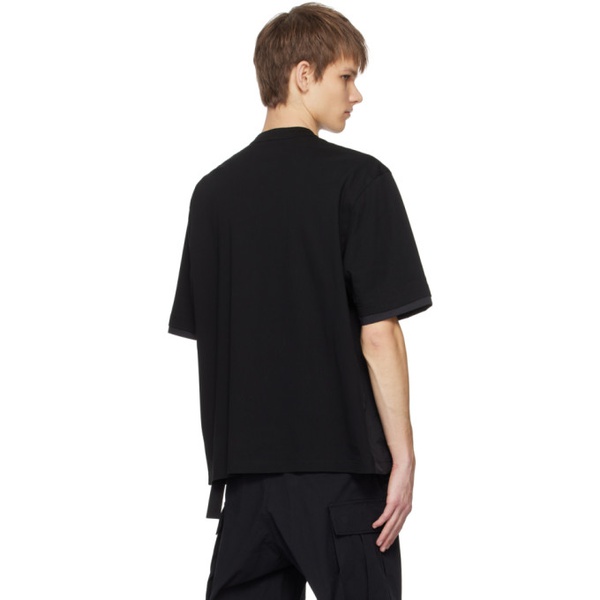  사카이 Sacai Black Paneled T-Shirt 241445M213035