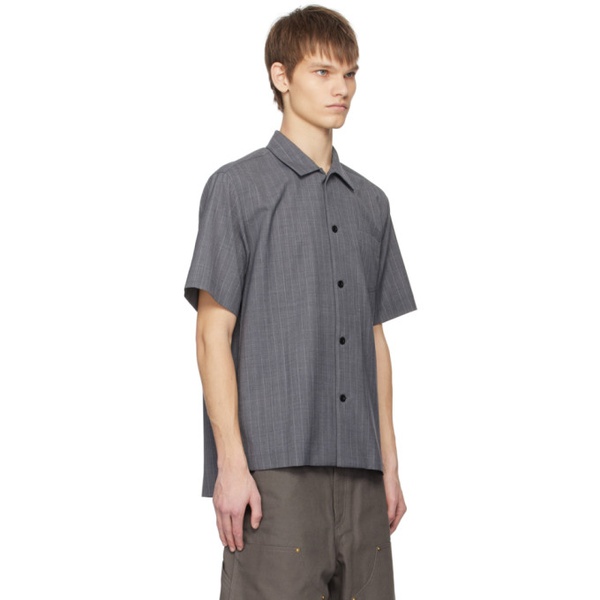  사카이 Sacai Gray Stripe Shirt 241445M192005