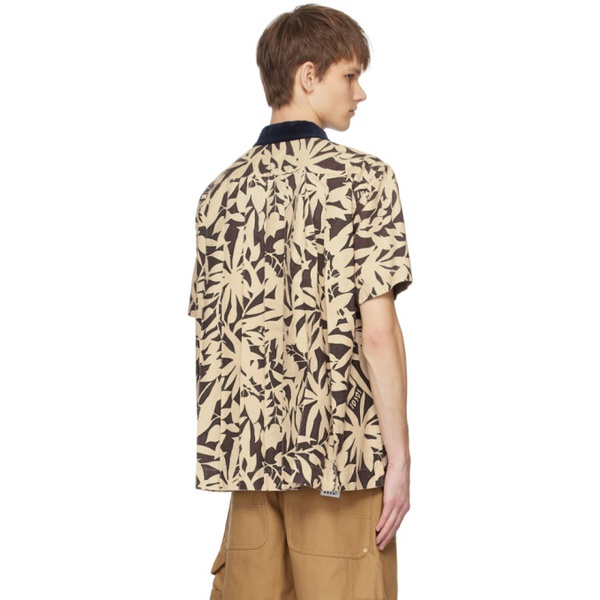  사카이 Sacai Brown & Beige Leaf Shirt 241445M192028