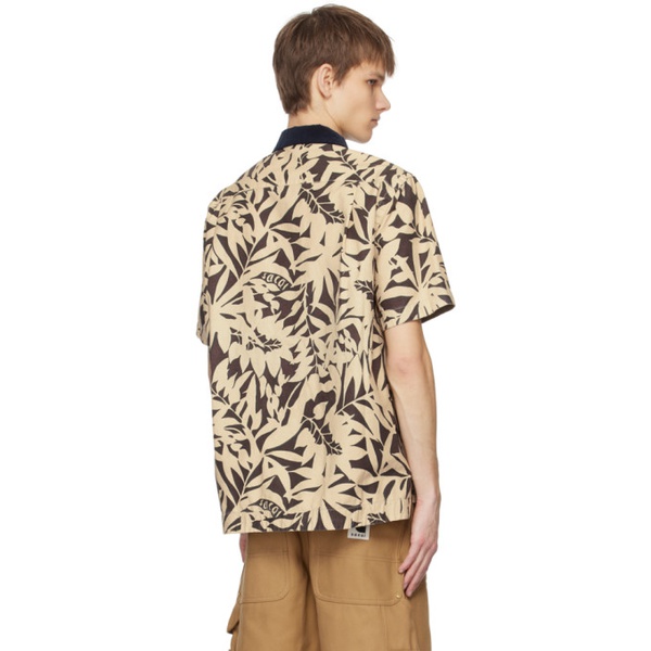 사카이 Sacai Brown & Beige Leaf Shirt 241445M192031