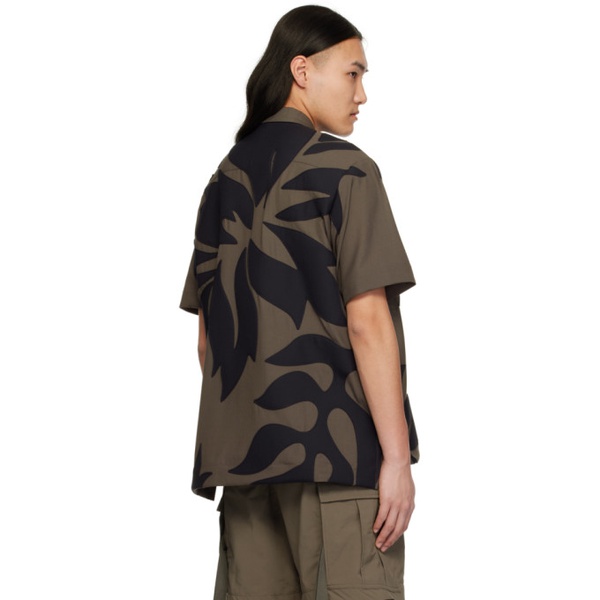  사카이 Sacai Brown & Navy Floral Shirt 241445M192022