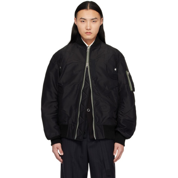  사카이 Sacai Black Patch Bomber Jacket 241445M175010