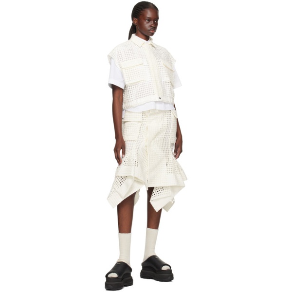  사카이 Sacai 오프화이트 Off-White Handkerchief Midi Skirt 241445F092012