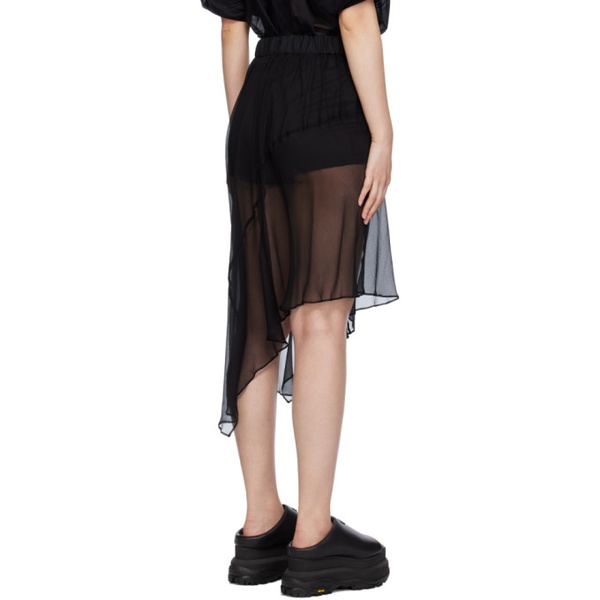  사카이 Sacai Black Asymmetric Midi Skirt 241445F092019