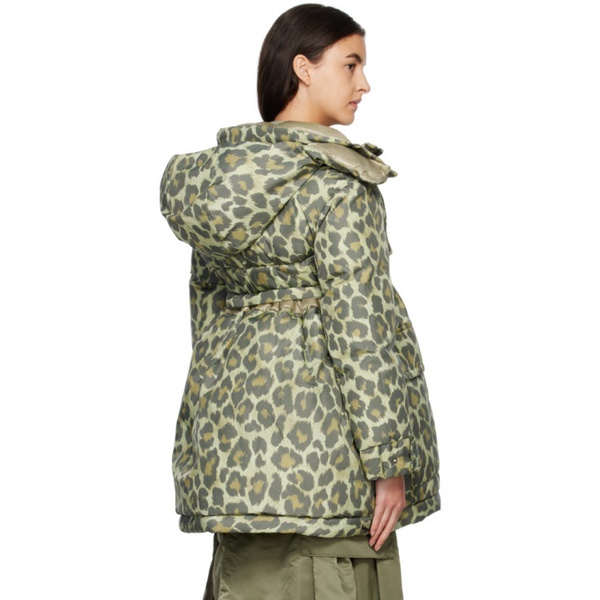  사카이 Sacai Khaki Leopard Print Padded Jacket 222445F061009