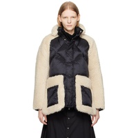 사카이 Sacai Black & 오프화이트 Off-White Paneled Faux-Shearling Jacket 232445F063010