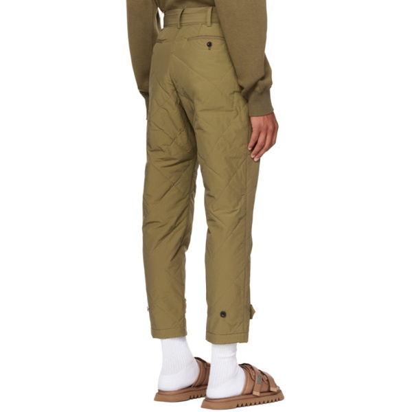  사카이 Sacai Khaki Quilted Trousers 222445M191027