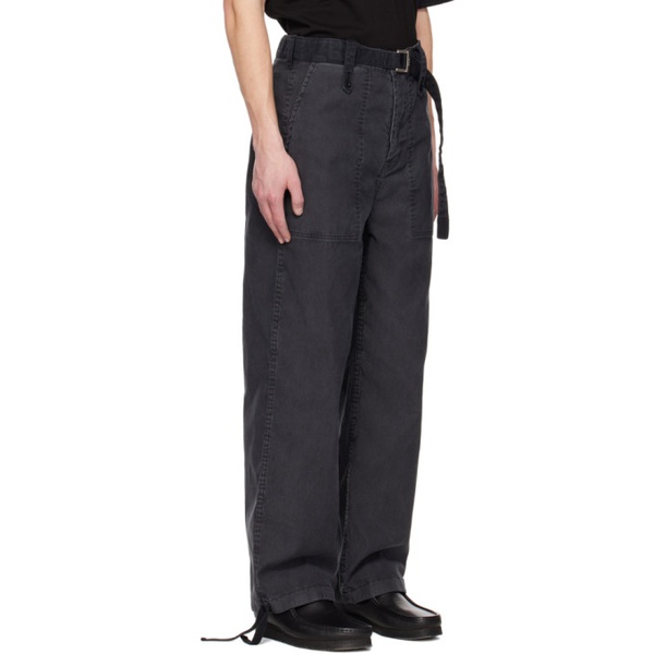  사카이 Sacai Black Belted Trousers 231445M191012