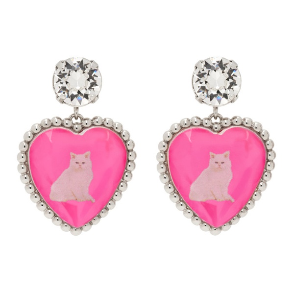  사프사푸 Safsafu Silver & Pink Bff Earrings 231413F022004