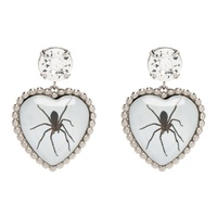 사프사푸 Safsafu SSENSE Exclusive Silver Spider Bff Earrings 231413F022026