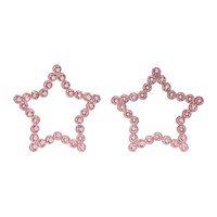사프사푸 Safsafu SSENSE Exclusive Silver & Pink Star Earrings 232413F022020