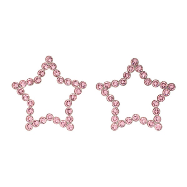  사프사푸 Safsafu SSENSE Exclusive Silver & Pink Star Earrings 232413F022020