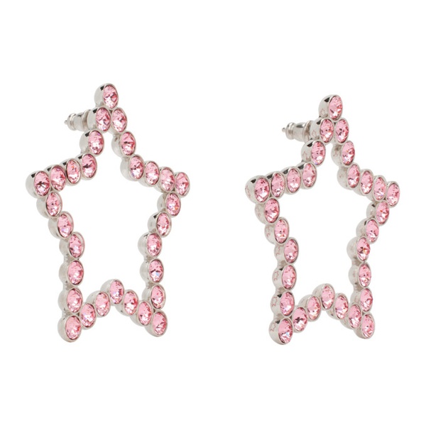  사프사푸 Safsafu SSENSE Exclusive Silver & Pink Star Earrings 232413F022020