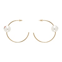 사프사푸 Safsafu Gold Pearl & Roses Hoop Earrings 231413F022012