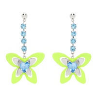 사프사푸 Safsafu Silver & Blue Butterfly Earrings 231413F022003