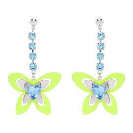 사프사푸 Safsafu Silver & Blue Butterfly Earrings 231413F022003